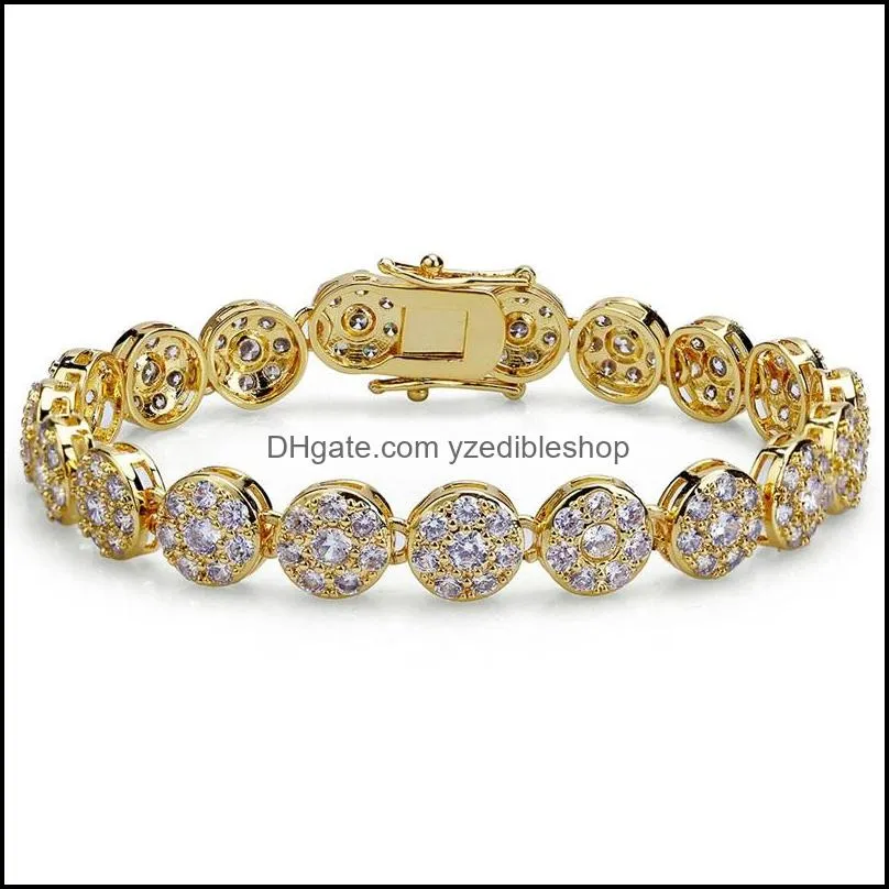 gold bracelets jewelry street fashion rappers luxury 10mm bling zircon chain hip hop men women bracelets 3478 q2