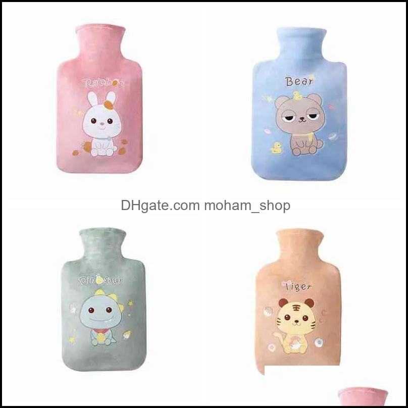 home 500ml/1000ml cute water bottle bags warm belly treasure cartoon warmer filled mini explosionproof portable winter reusable