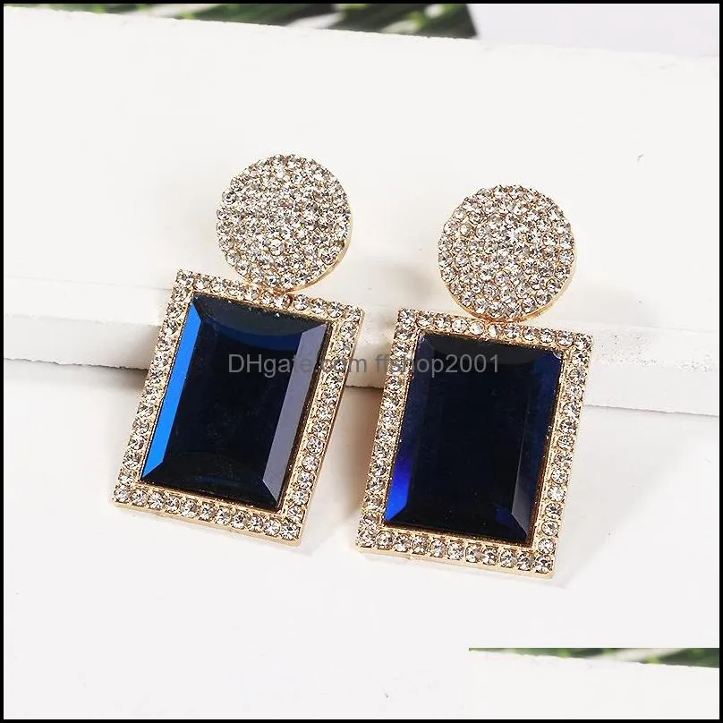 fashion  drop earrings women geometric statement square metal dangle earrings wedding party jewelry