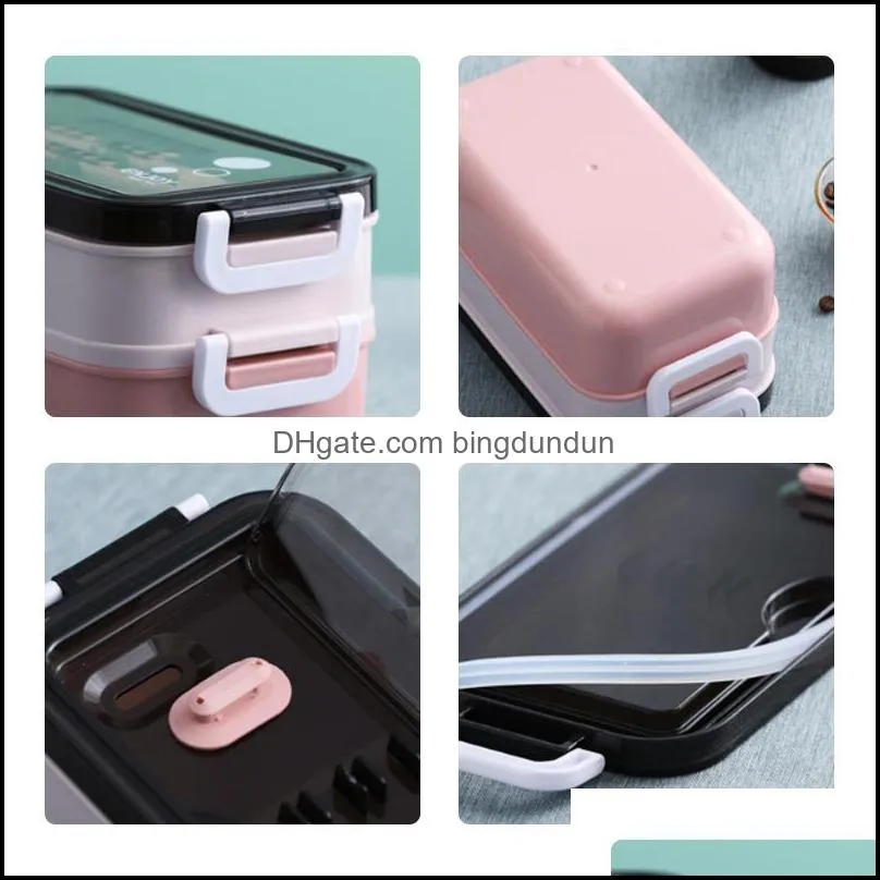 dinnerware sets lunchbox microwae heating lunch box bento for school kids office worker 2layers kitchen storage container