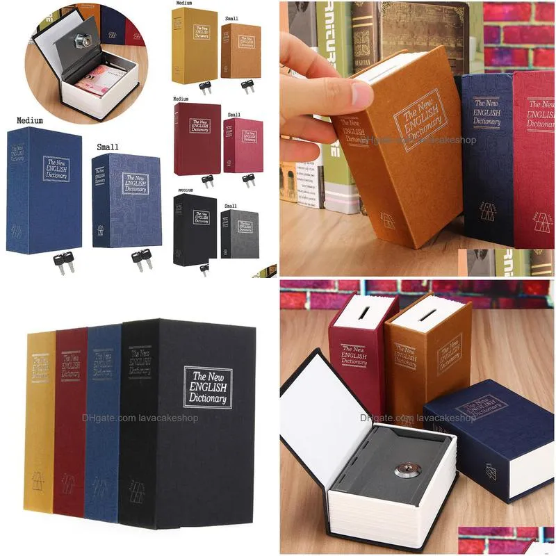 security simulation dictionary book case home cash money jewelry locker secret safe storage box with key lock small medium size7676045