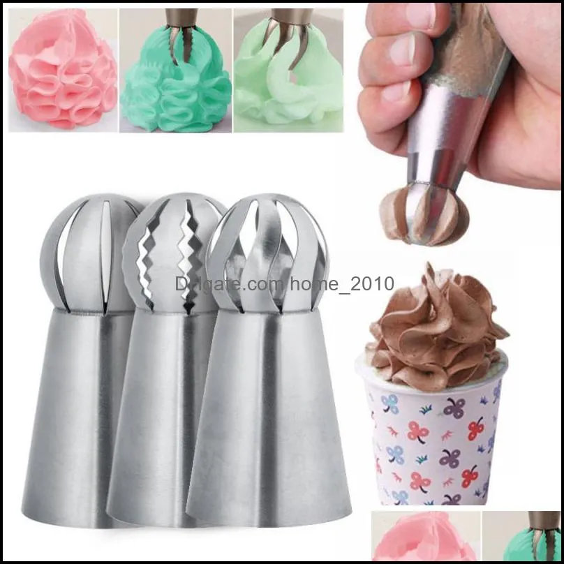 types cake decorating tools grade stainless steel cream flowers mold squeezer diy chocolate cup pastry bag cookware baking 