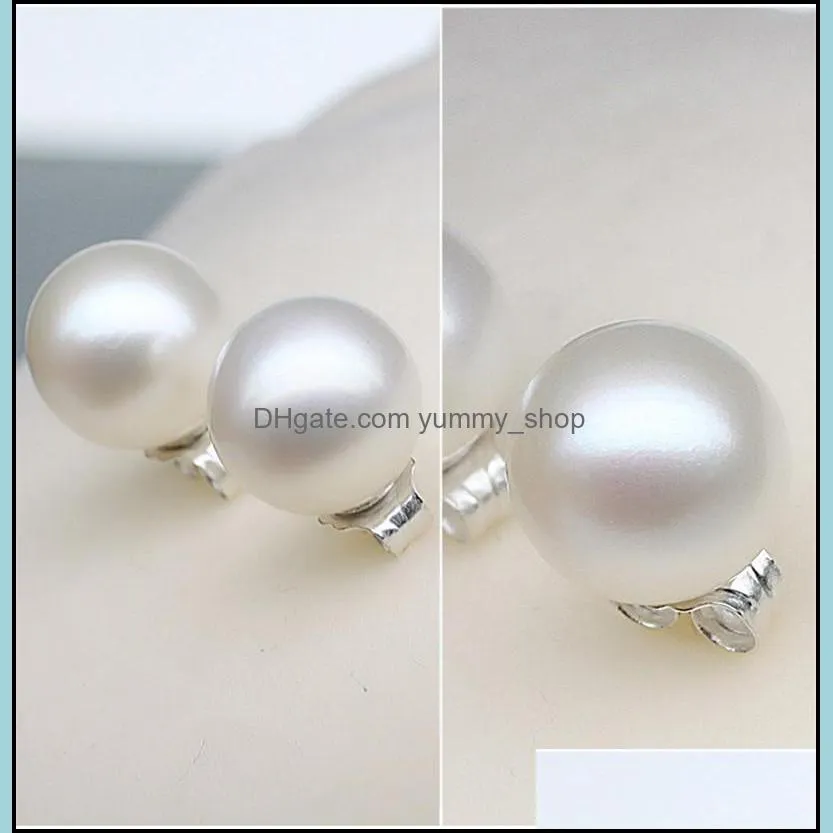  trendy 6mm/8mm/10mm imitation pearl earrings 925 sterling silver earring for women wedding party wholesale jewelry