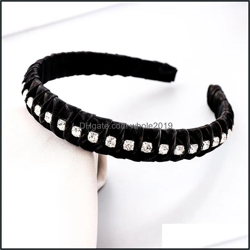 fashion women headbands headwear luxurious rhinestone hairband adult hand woven turban casual hair accessories wholesale 2483 y2