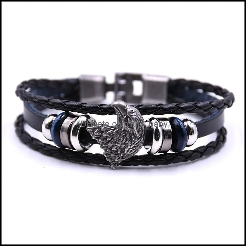 pretty multilayer bracelet men charm rock men jewelry casual braided leather bracelets