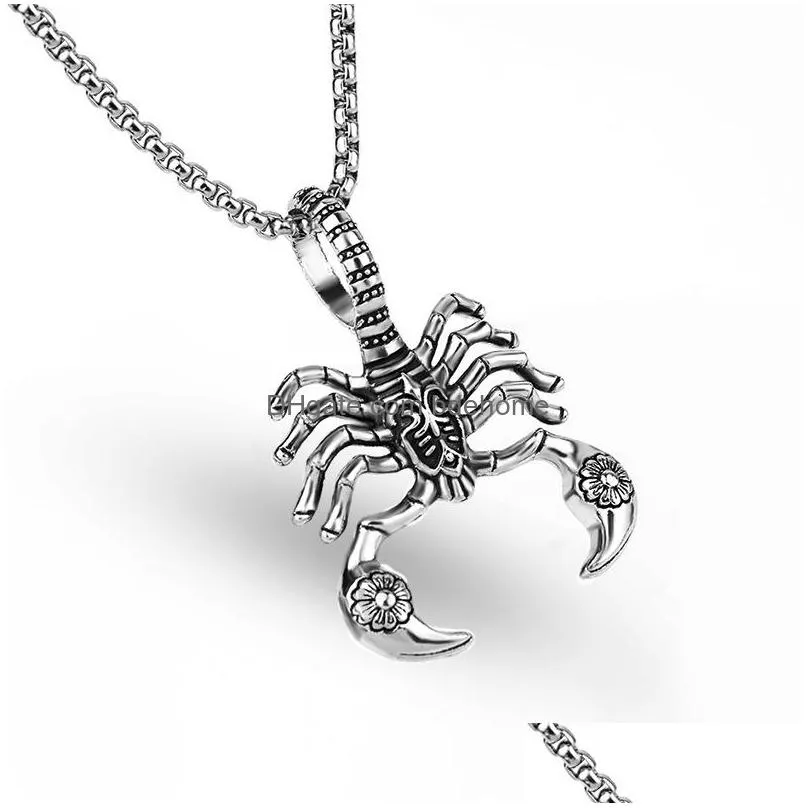 fashion jewelry scorpion pendant necklace woman man hiphop sweater chain necklaces