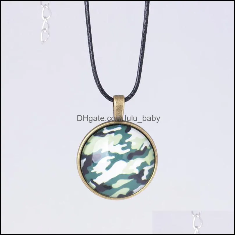 glass ball pendant necklace vintage camouflage time gem necklaces