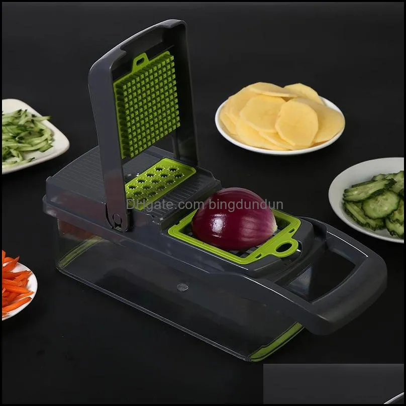 8in1multifunctional vegetable cutter potato slicer carrot grater kitchen accessories gadgets steel blade kitchen tool