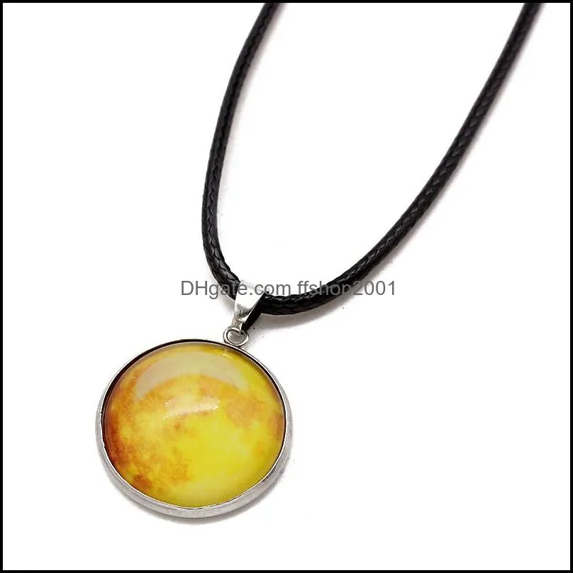  arrivals glow in the dark nebula leather necklace galaxy astronomy pendant space universe necklace milky way jewellery fit lover