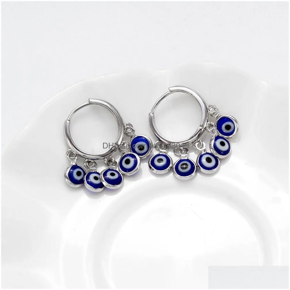 fashion jewelry turkish symbol evil eye dangle earrings blue eyes hoop earring