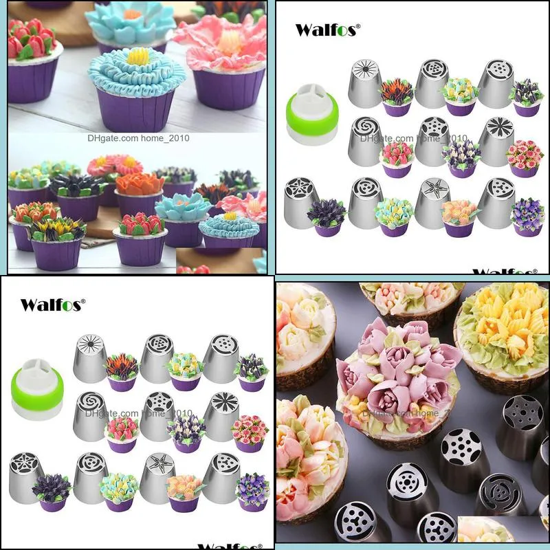 baking pastry tools 10 pieces stainless steel russian tulip icing piping nozzles decoration tips cake rose