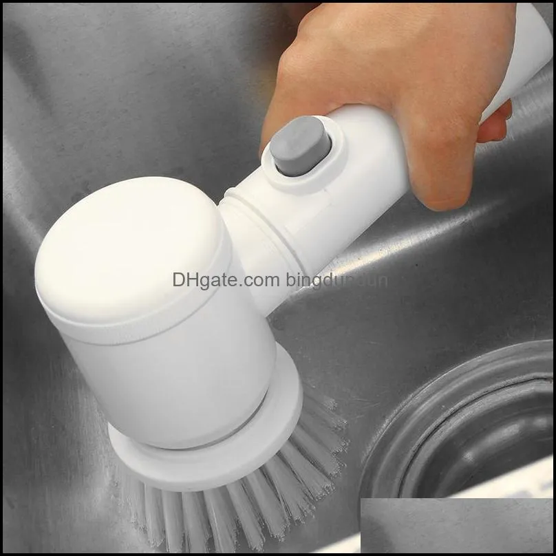 5in1 handheld bathtub brush kitchen bathroom sink cleaning tool 3 brush head efficient cleaning toilet tub electric brush