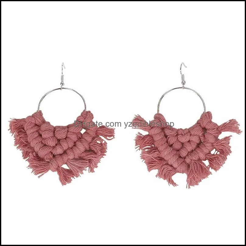 bohemian ethnic tassel earrings for women handmade colorful big heart statement hoop dangle earrings for girl jewelry gift 3589 q2