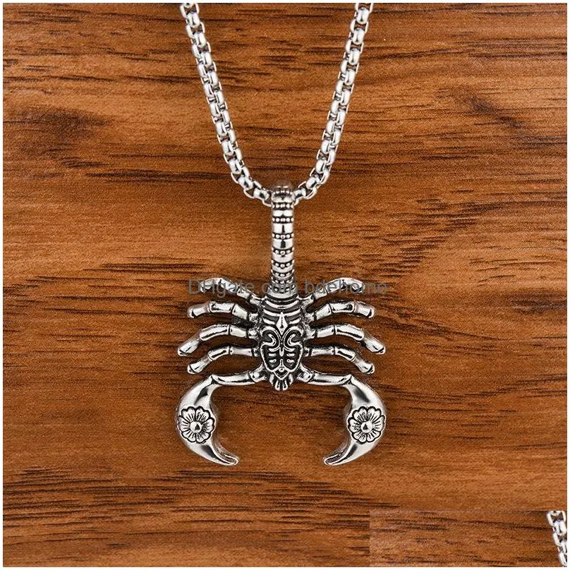 fashion jewelry scorpion pendant necklace woman man hiphop sweater chain necklaces