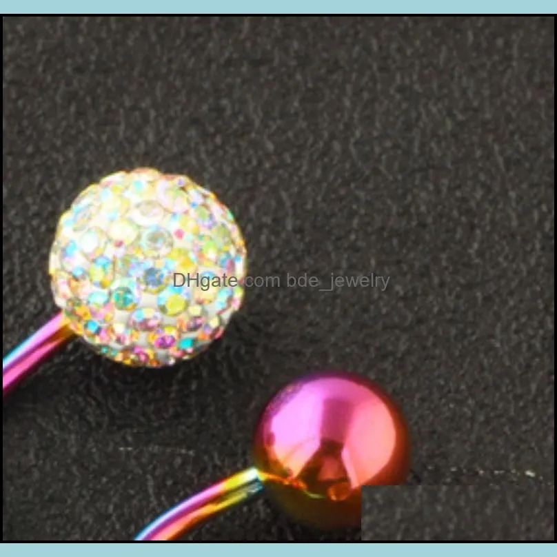 stainless belly button rings piercings ombligo navel piercing sexy navel earring rainbow body jewelry pircing 673 t2