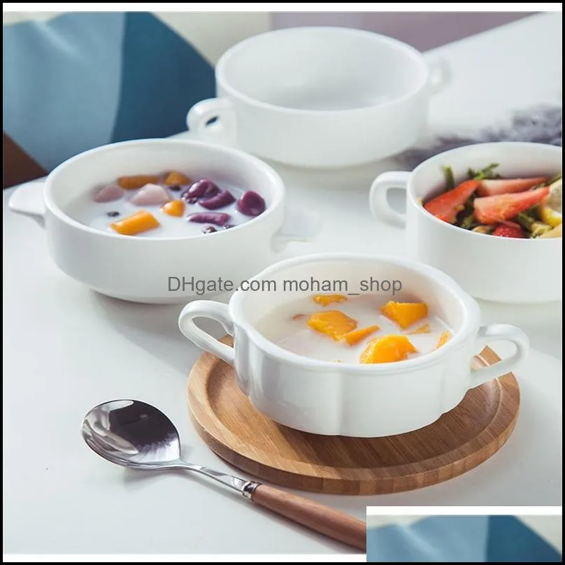 bowls ceramic soup bowl for restaurant logo can be customized wholesale