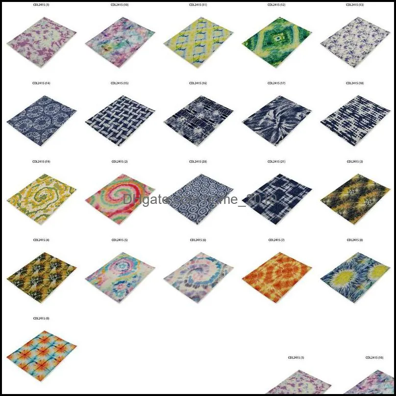 color abstract print placemat for dining table geometry drink 32x42cm rectangle tableware mat kitchen decoration