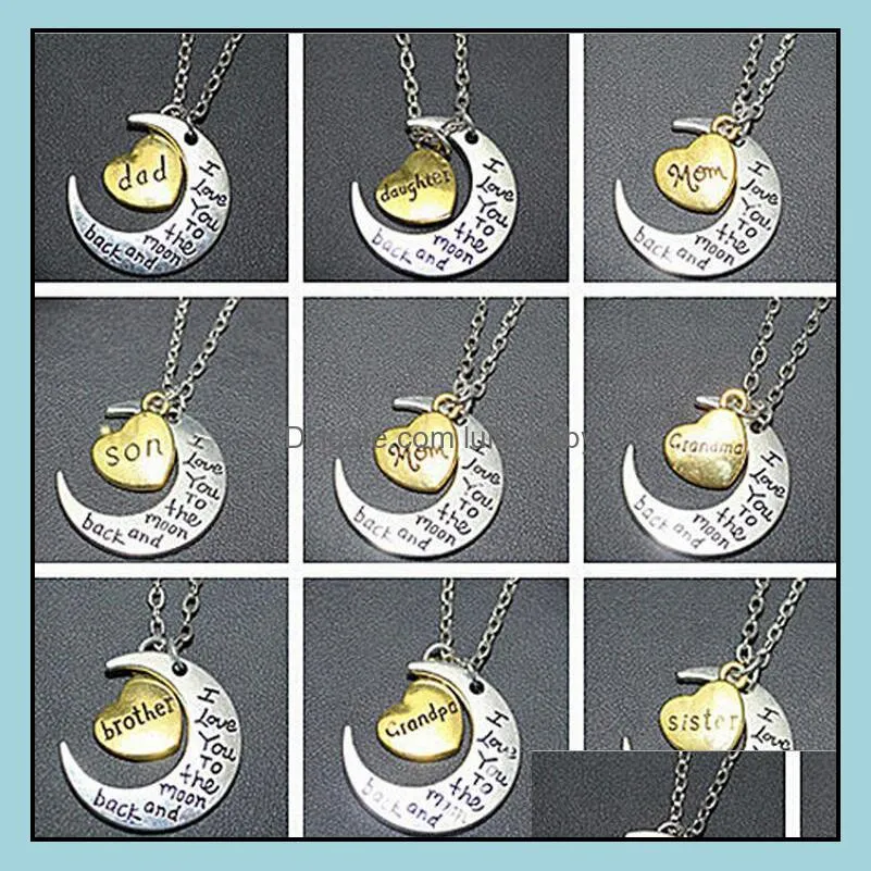 statement necklaces engraving jewelry i love you sun and moon necklaces silver gold chains necklaces