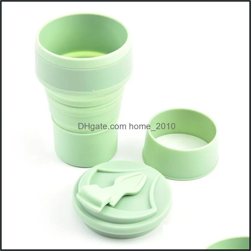 350ml coffee mugs travel collapsible silicone cup folding water cups bpa food grade drinking ware mug tea coffee cups