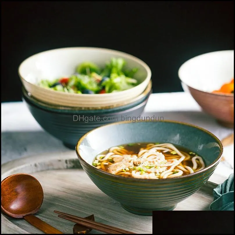 bowls chinese style color glaze ceramic bowl large capacity 1000ml porcelain for noodles soup kitchen utensils