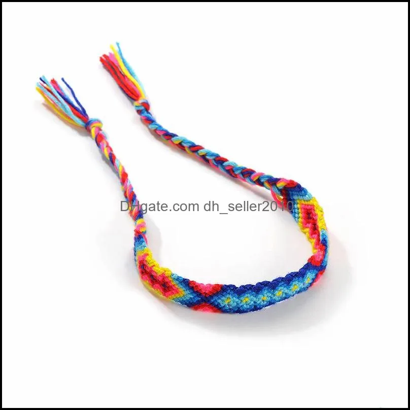 woven braided bracelet retro handmade bohemian thread bracelet boho multicolor string cord hippie friendship bracelets