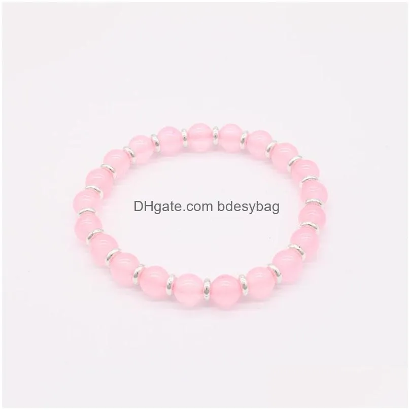 gemstone bracelet natural stone beads love wish stone bracelet stretch strand bangle for women jewelry