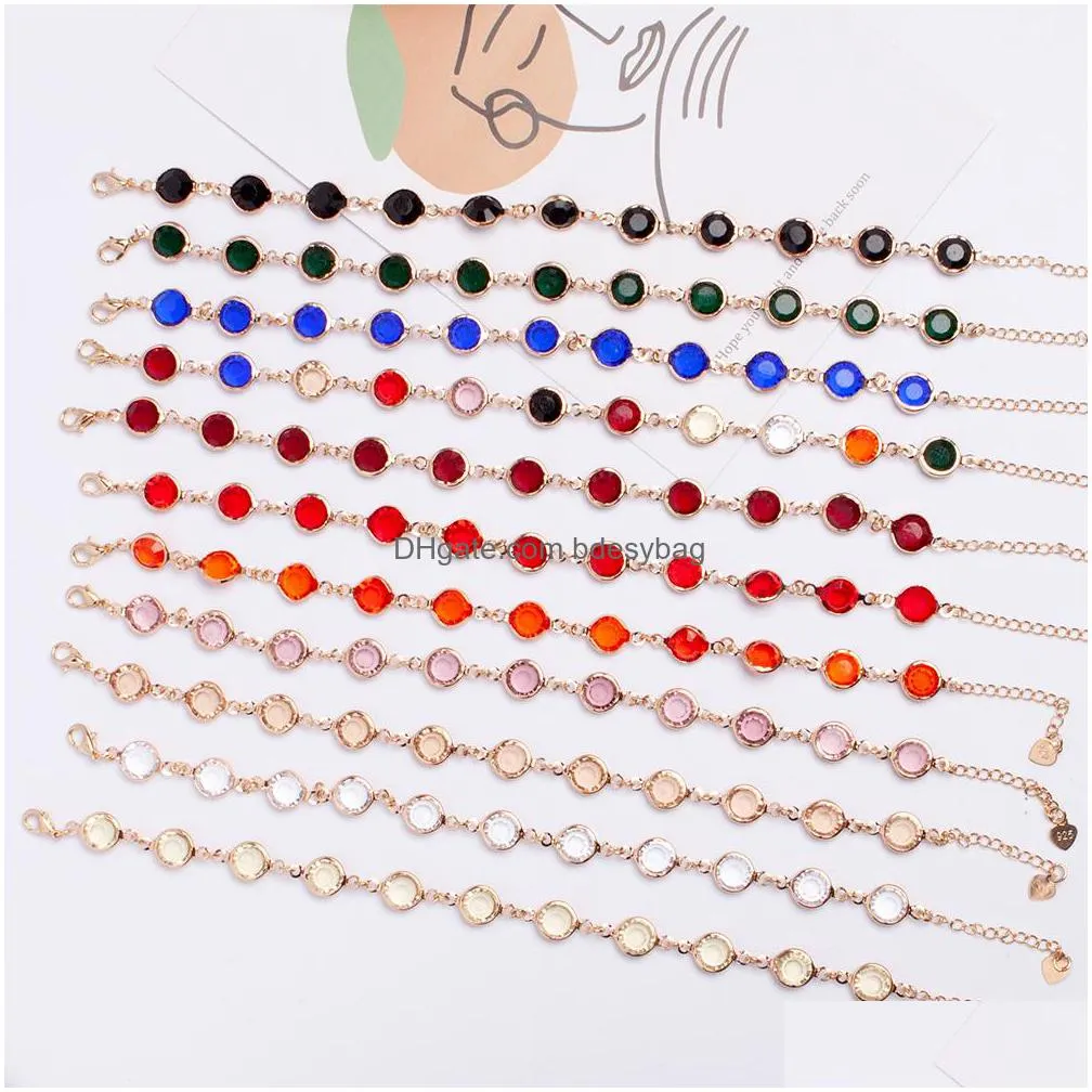 exquisite gold plated chain korean fashion simple crystal strand bracelet for women jewelry anniversary gift
