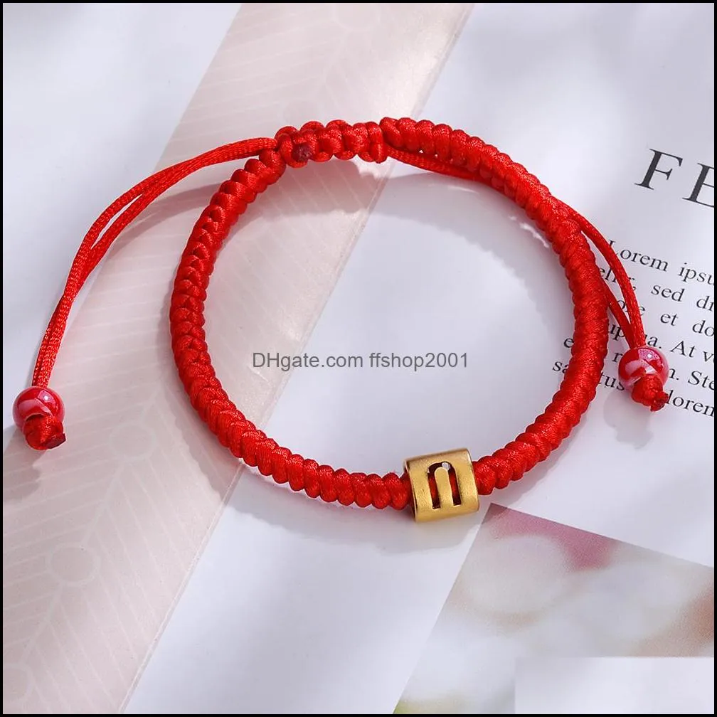 handmade rope braided bracelet red black rope tibetan buddhist love lucky mexican friendship letter charm bracelets for women men