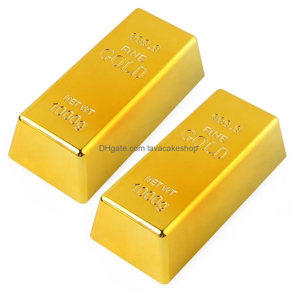 replica gold bar fake golden brick bullion movie prop novelty gift joke doorstop paperweight for halloween western  party