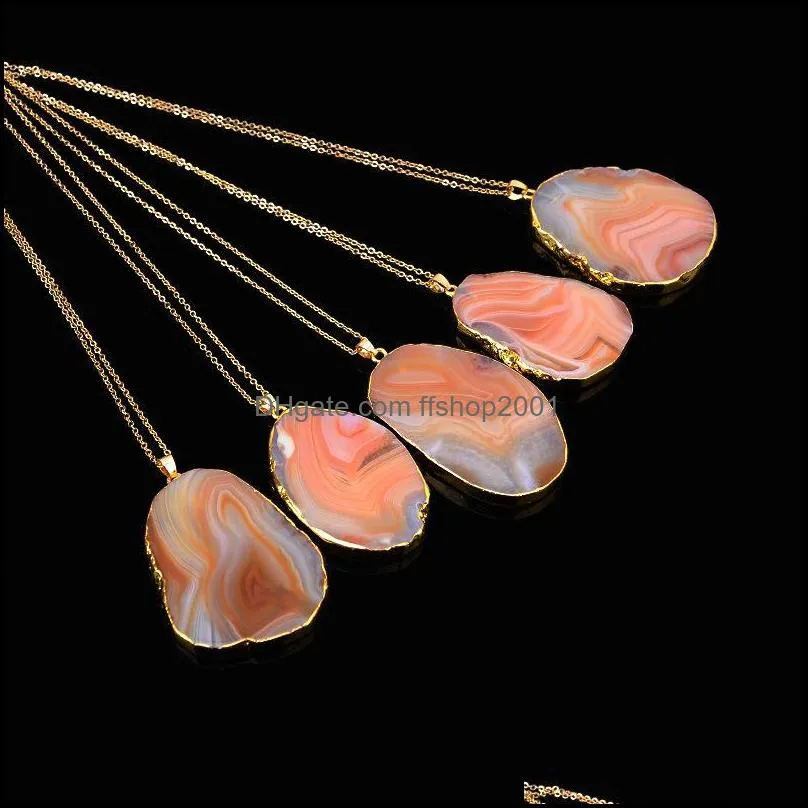 quartz crystal pendant necklaces natural gemstone necklace fit gold chains necklace