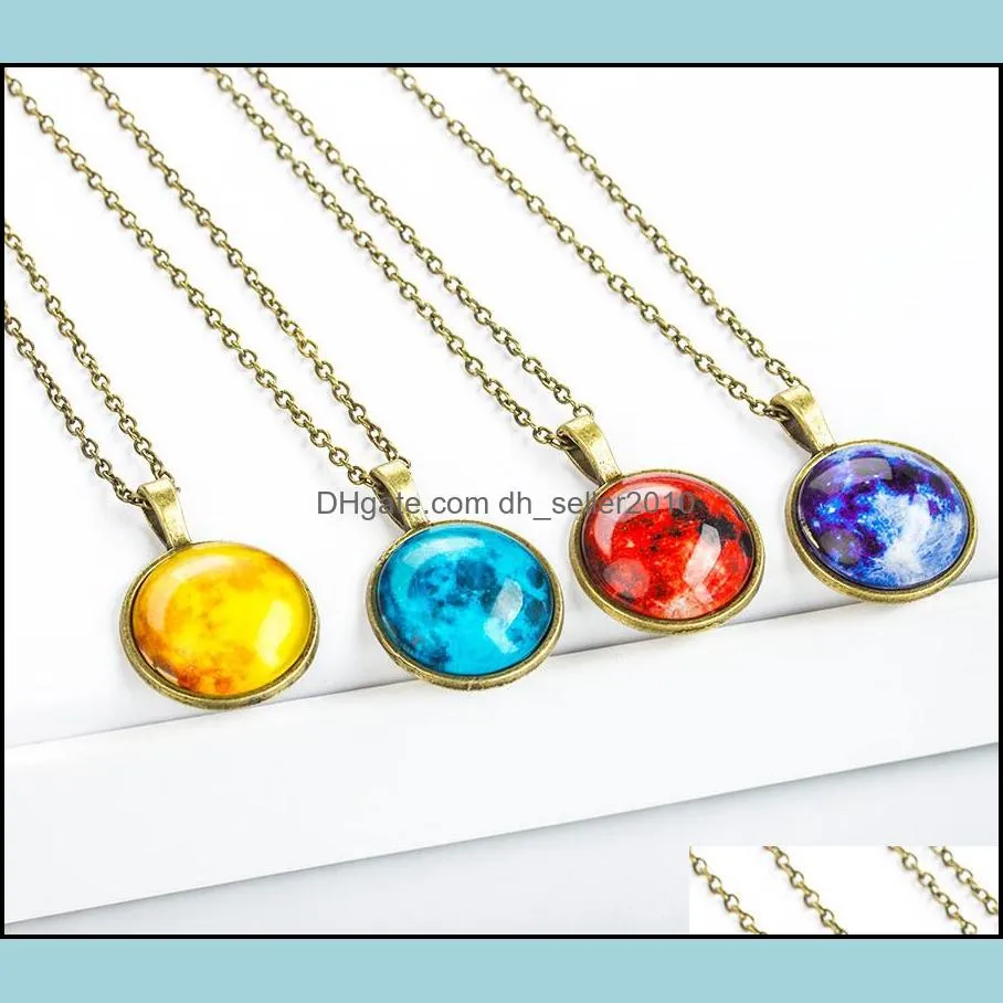 glass necklace luminous star series planet darkness crystal necklaces