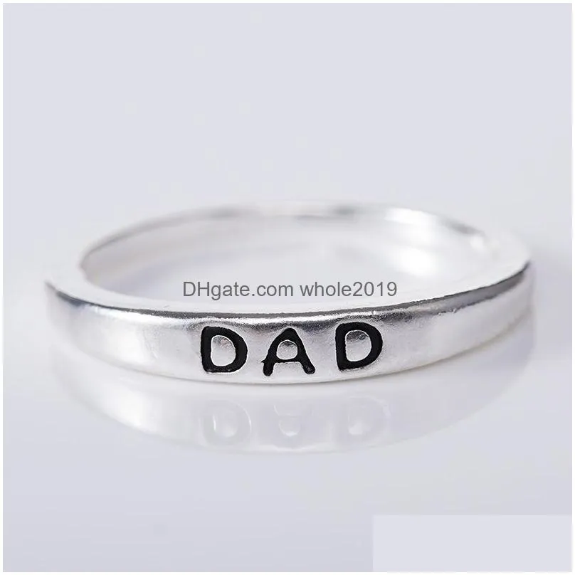 fashion jewelry letters ring mom dad rings