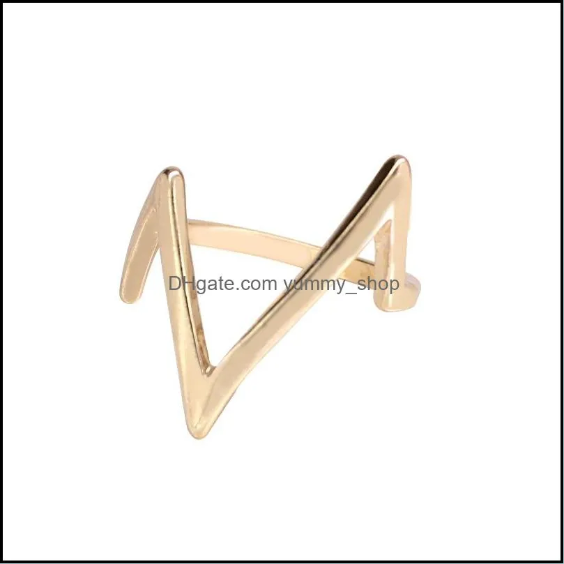  fashion ecg rings personality geometry ring wholesale gold plated joint temperament wedding rings for women