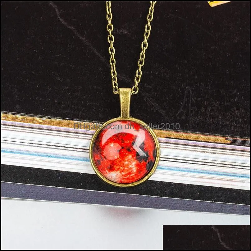 glass necklace luminous star series planet darkness crystal necklaces