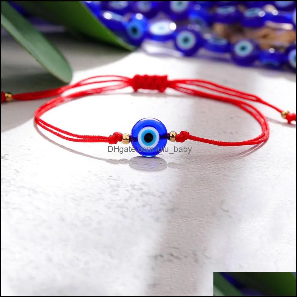 handmade red string evil turkish eye bracelet for women men chain adjustable braided rope bracelets friendship jewelry gift