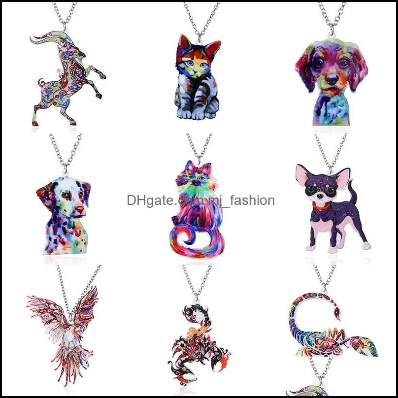 pendant second gram force heat transfer acrylic necklace fashion animal sweater chain necklace