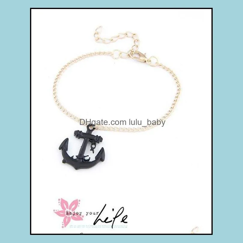 bracelets wholesale korean sweet anchor charm bracelet