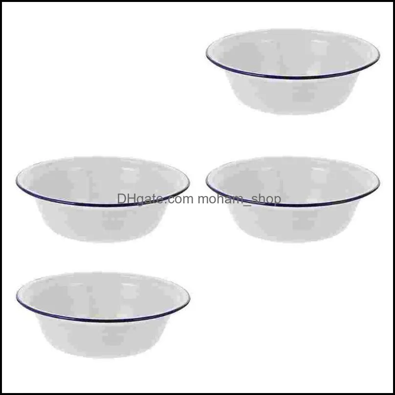 bowls 4pcs thickened soup basins practical enamel kitchenware