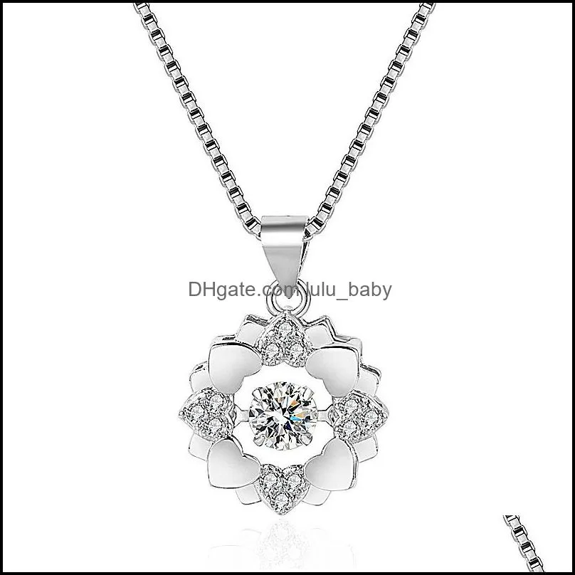 zircon snowflake necklaces for women fashion beautiful heart clavicle chain wedding girlfriend jewelry gift choker necklace