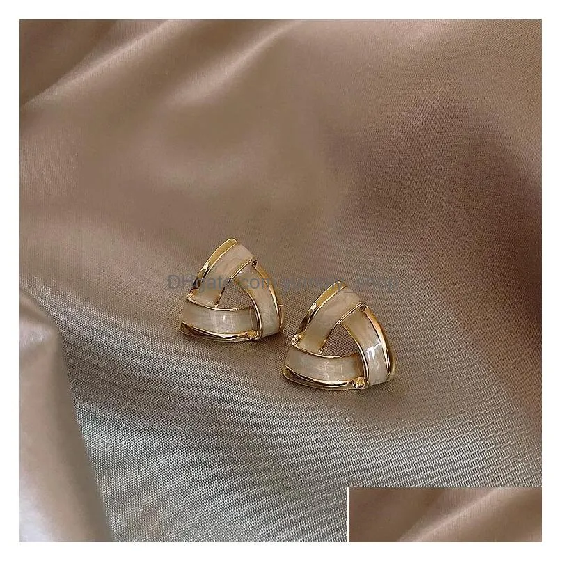 fashion jewelry s925 silver post triangle stud earrings