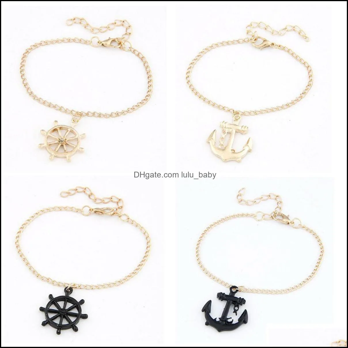 bracelets wholesale korean sweet anchor charm bracelet