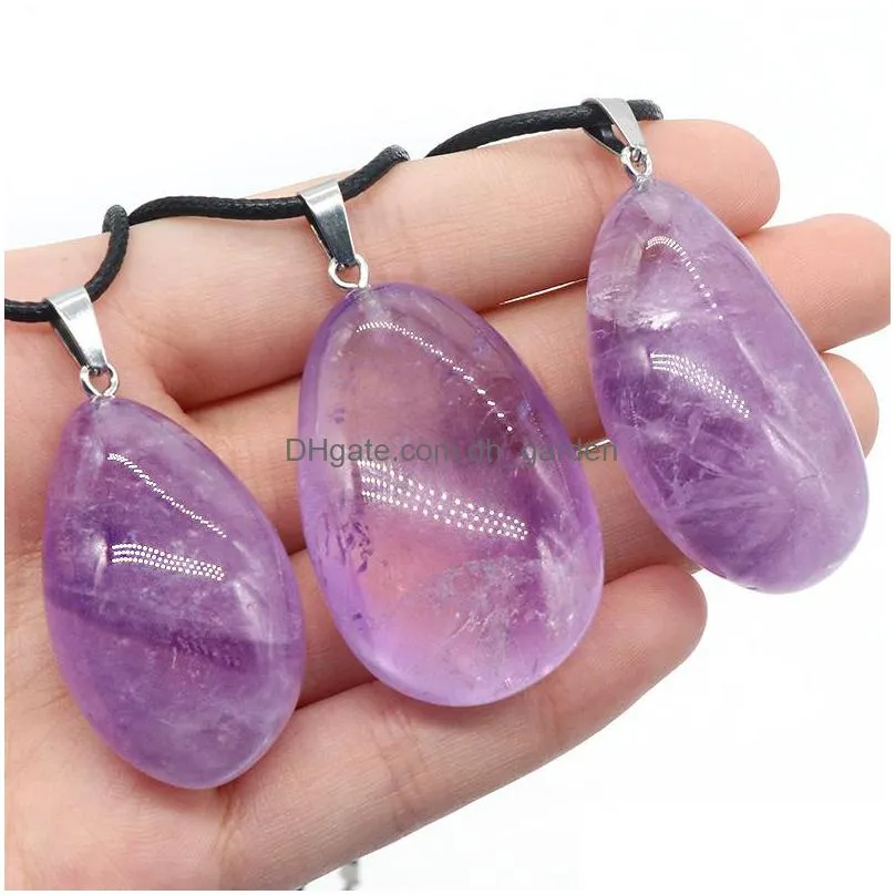 natural stone 2050mm irregular amethyst crystal pendant necklace for women jewelry