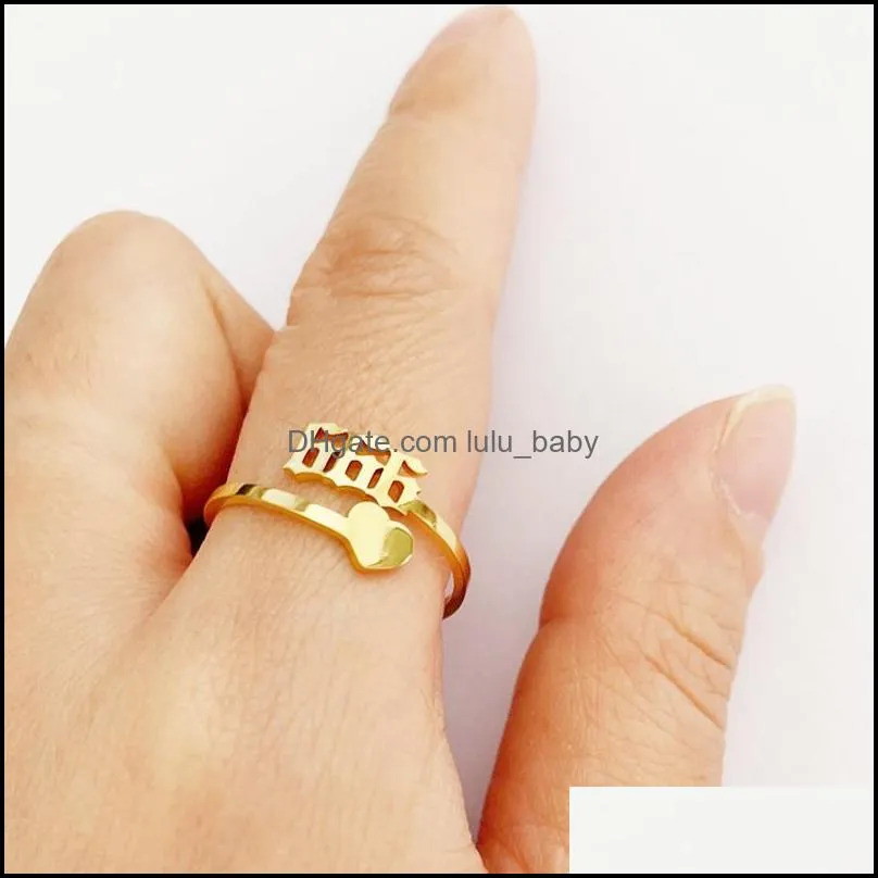 adjustable minimalist finger ring jewelry 111 777 888 999 666 stainless steel gold plating lucky angel number rings