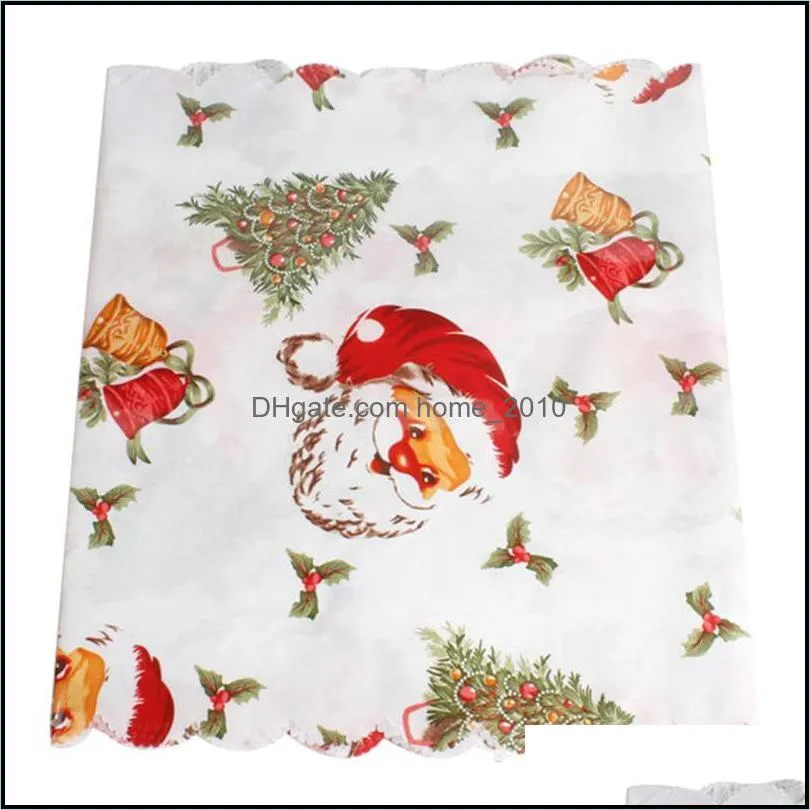 2022 year santa claus christmas flower table runner placemat tablecloth wedding decoration xmas party banquet home decor