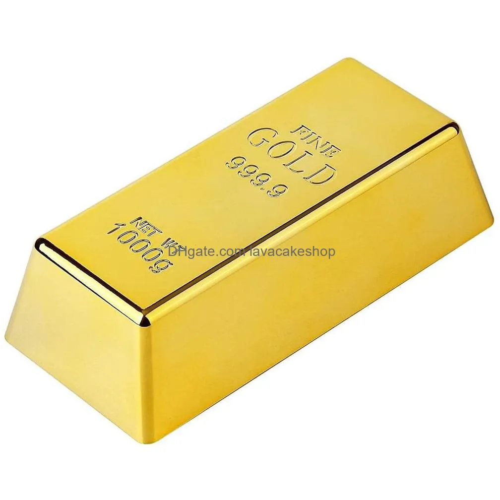 replica gold bar fake golden brick bullion movie prop novelty gift joke doorstop paperweight for halloween western  party