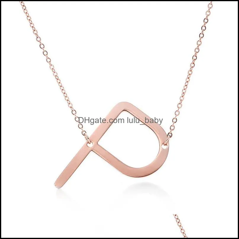  arrival 26 letters initial necklace pendant silver gold color alphabet women kolye collier friends family name necklaces jewelry