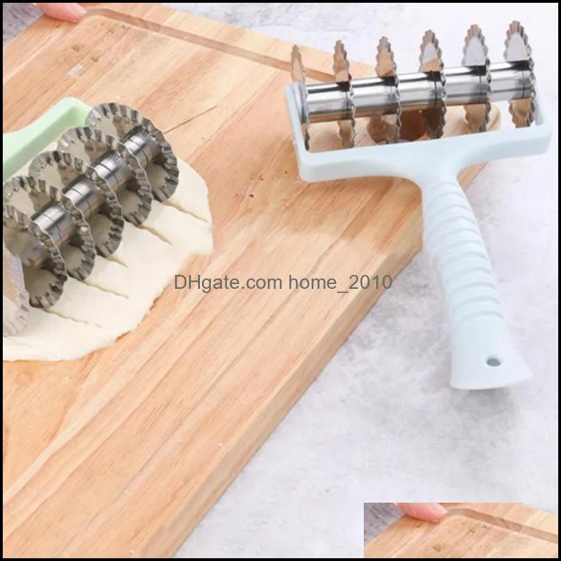 baking pastry tools pie pizza cutter rolling pin dough reusable easy use stainless steel noodle bread slicer for kitchen