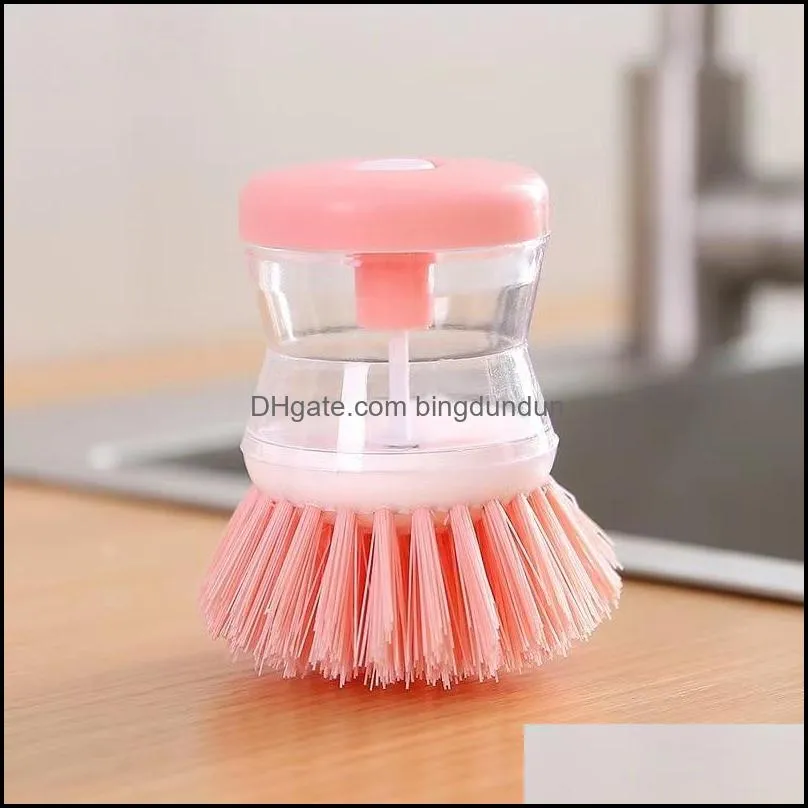 wash pot brush pot dish brush with washing up liquid soap dispenser home kitchen washing utensils kitchen accessories