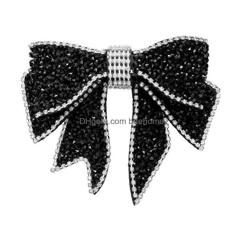 fashion jewelry vintage bowknot barrette rhinstone black hairpin hair clip bobby pin single piece barrette hair accessories