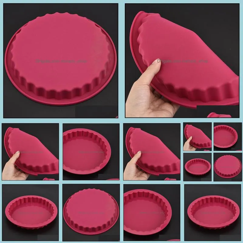 baking pastry tools 1pc 22cm round chiffon shaped silicone cake mold nonstick bakeware dessert big spiral pan